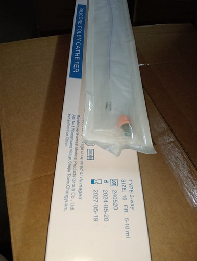 ALL SILICON 2 WAY FOLLEYS CATHETER SIZE 16