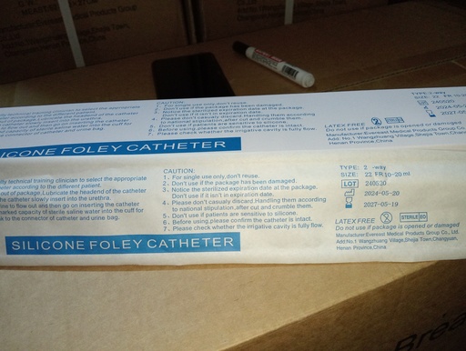 ALL SILICON 2 WAY FOLLEYS CATHETER SIZE 22