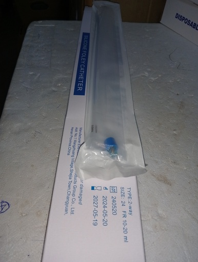 ALL SILICON 2 WAY FOLLEYS CATHETER SIZE 24