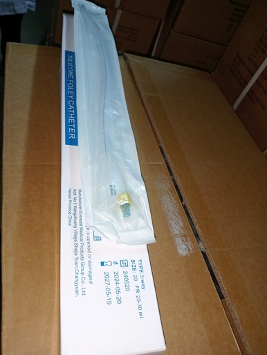 ALL SILICON 3 WAY FOLLEYS CATHETERS SIZE 20
